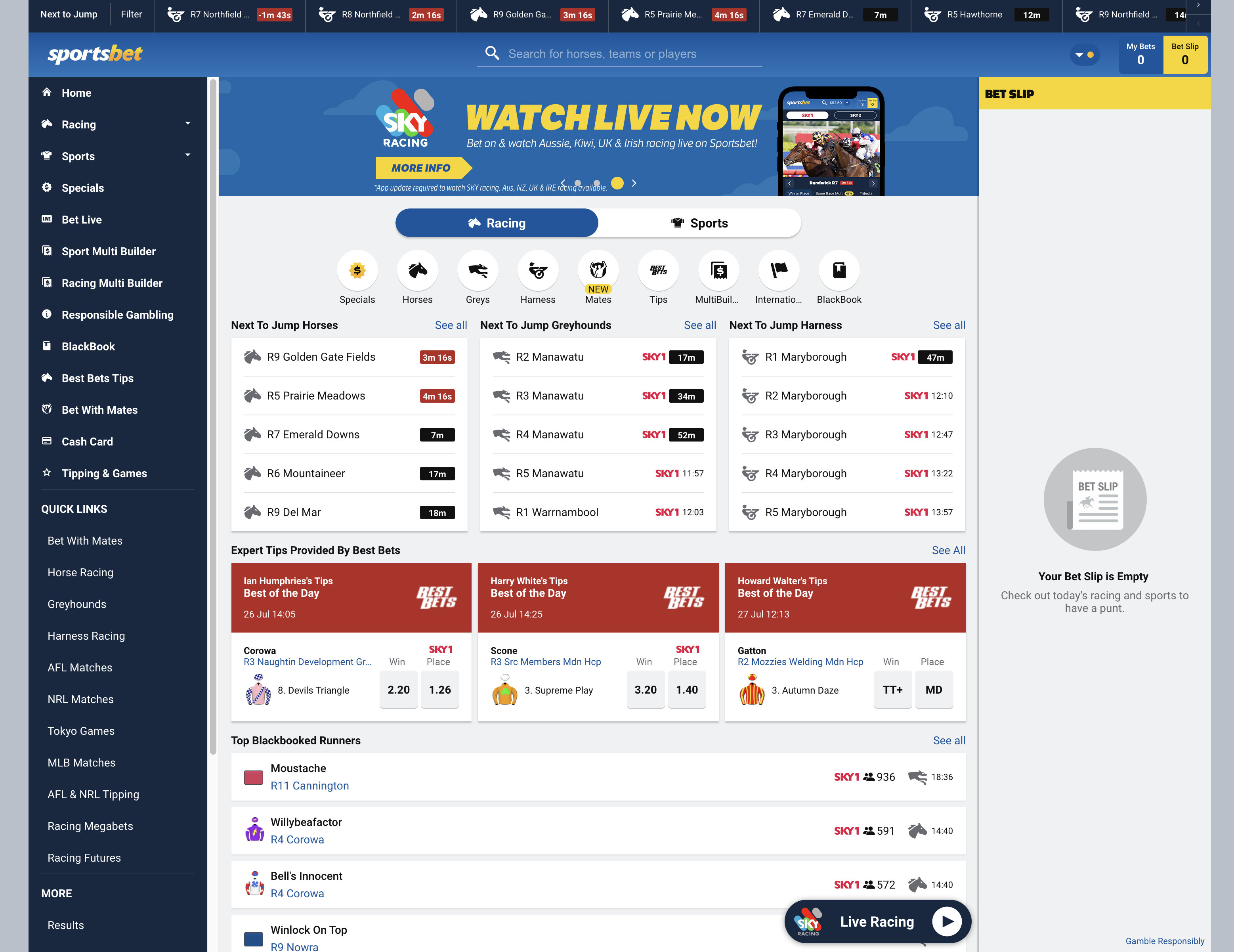 Sportsbet: The Home Of Live Sports Betting - Top