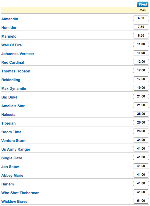 Melbourne Cup Live Odds