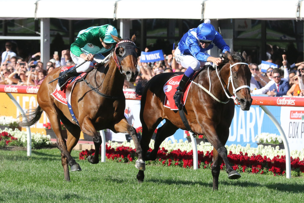 Winx winning her 3rd Cox Plate