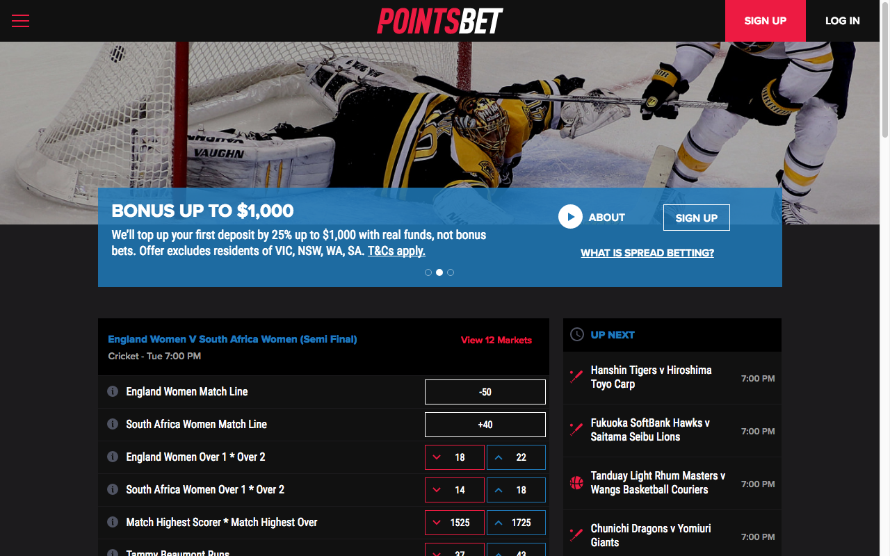 PointsBet.com Bonus Bet